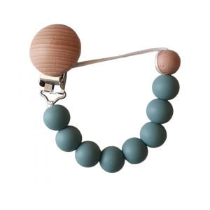 Attache-tétine perles bleu