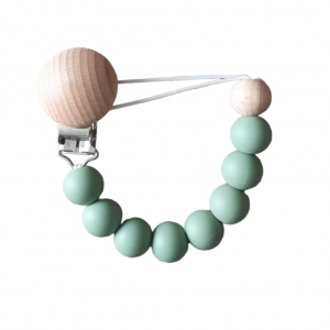 Attache-tétine perles vertes pastel
