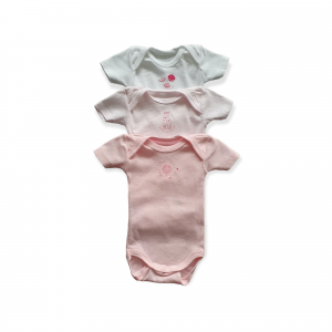 Body rose "planète" manches courtes