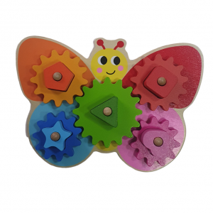 Jeu d'engrenages en bois